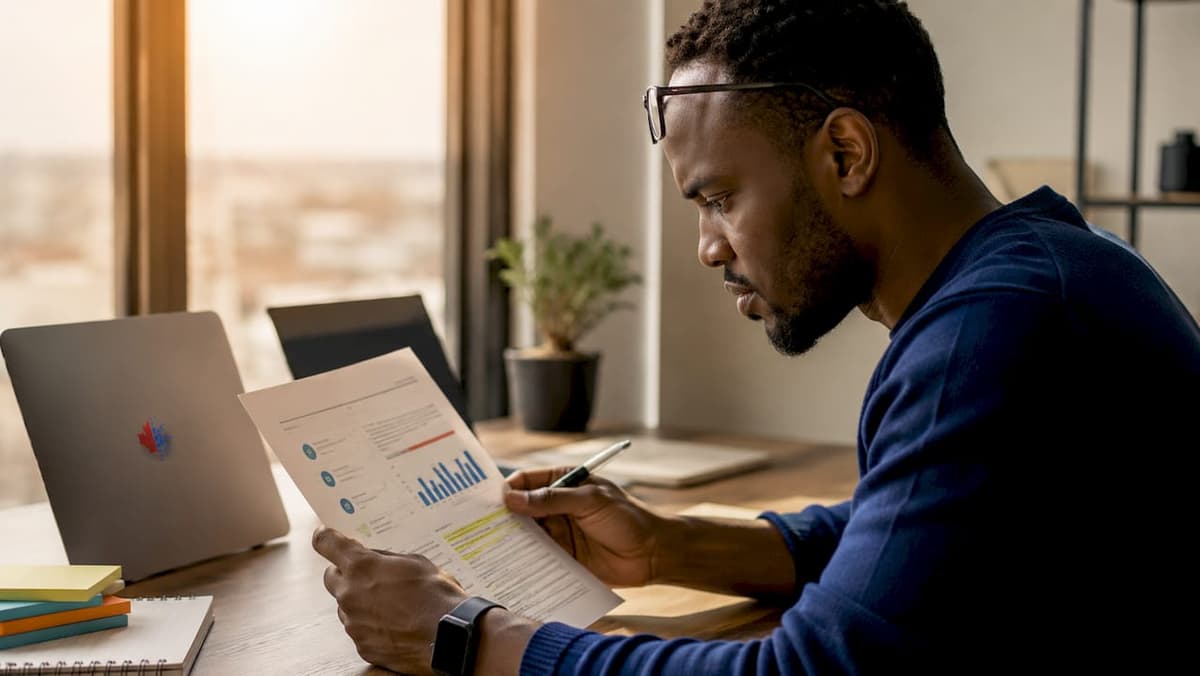Man reviewing reading score immigration eligibility report