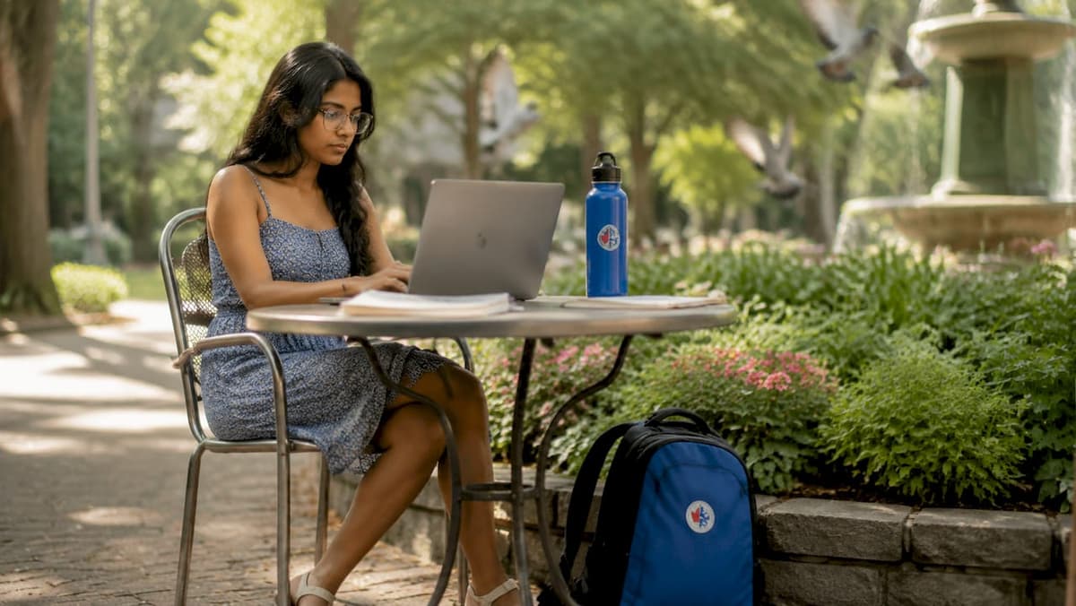 Person preparing CELPIP test at home desk