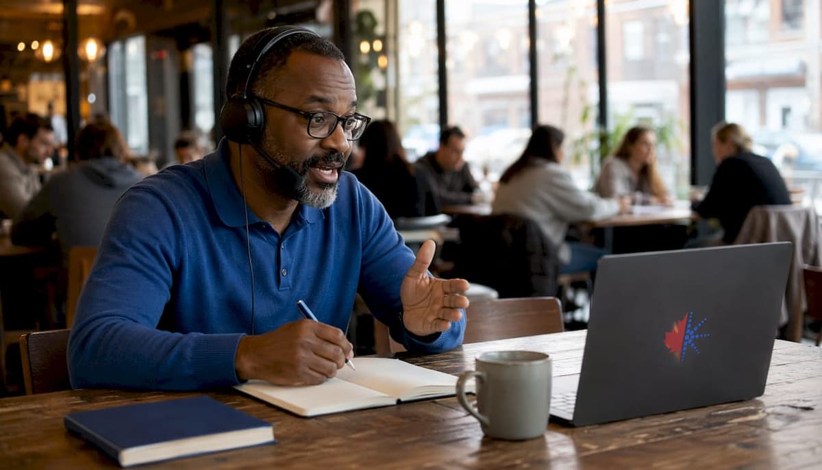 Man receiving online CELPIP coaching