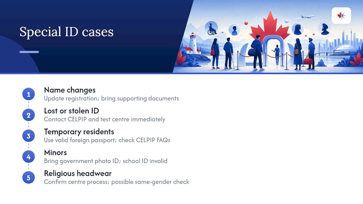 Five special CELPIP identification cases