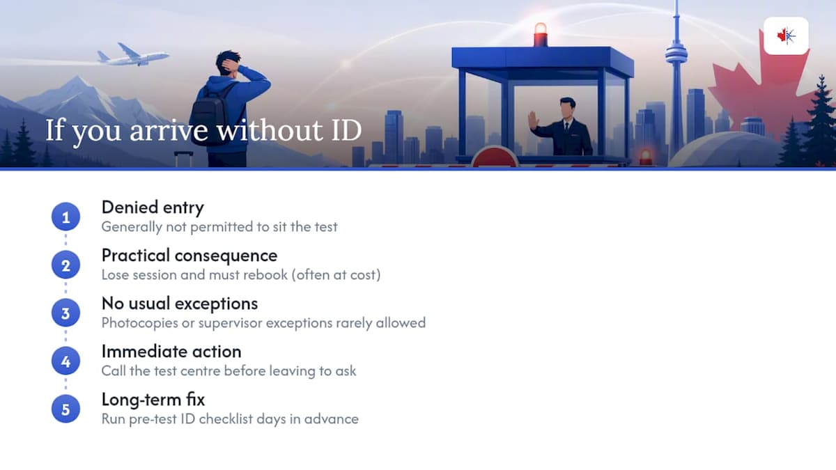 What happens if you arrive without acceptable ID? — overview diagram